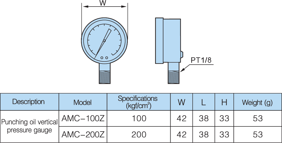 model punching oil vertical pressure gauge